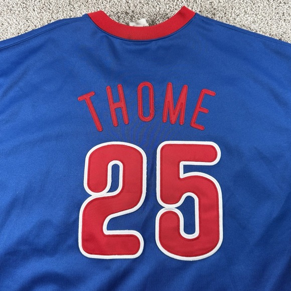 Vintage Jim Thome Phillies Majestic‎ Jersey Mens 3XL Blue Logo Script Y2K USA - Picture 13 of 16